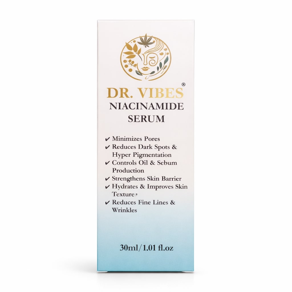 DrVibes Niacinamide Serum packaging front label 